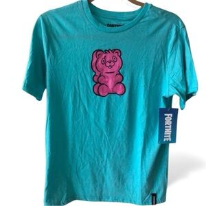 FORTNITE Turquoise Blue Cotton T-shirt Youth Size 18
